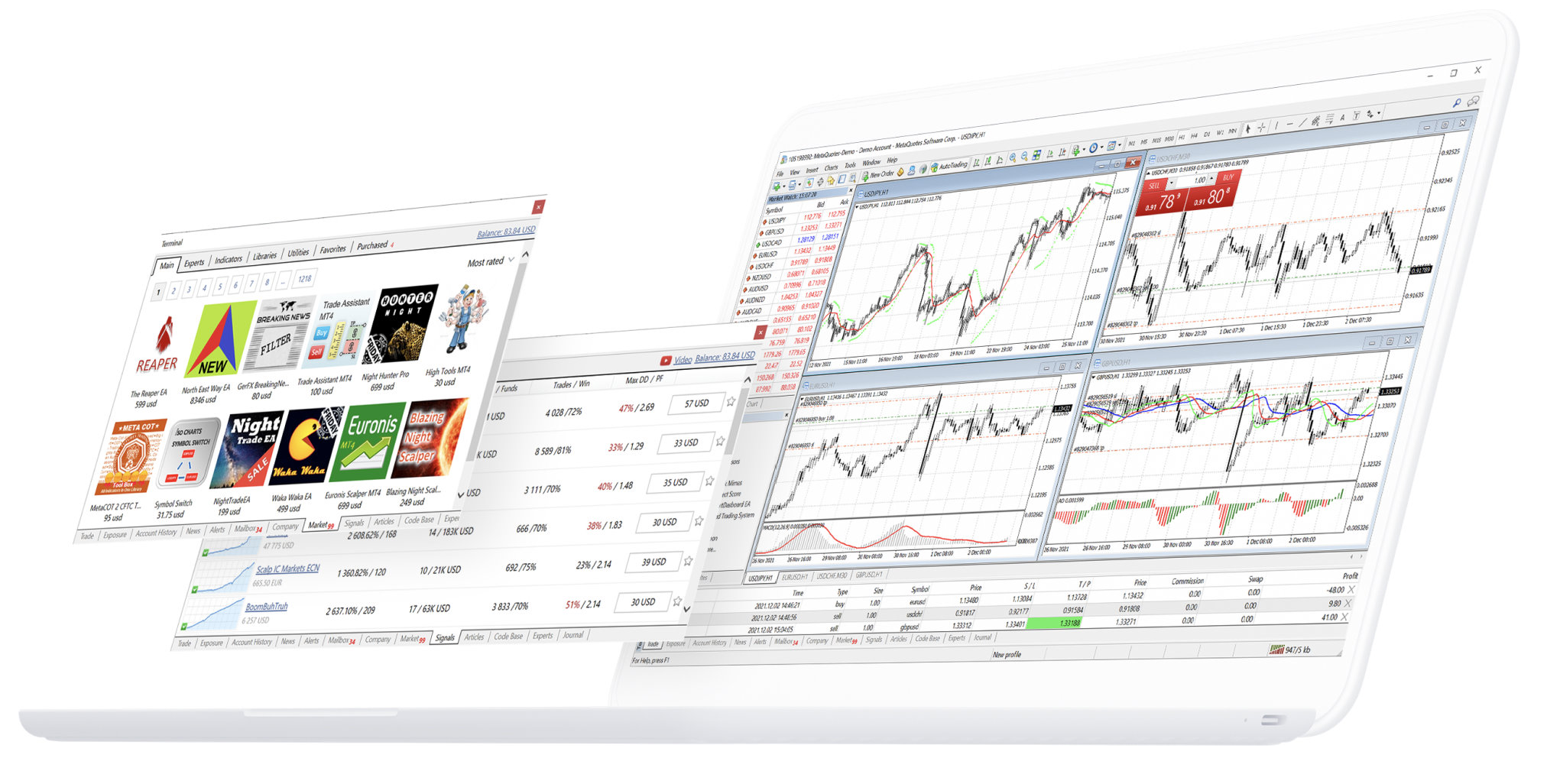 MetaTrader 4 桌面端交易终端展示